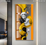 爱马仕时尚风现代艺术玄关画