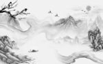 中国风山水画背景 TIF分层
