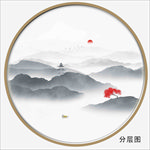 圆形水墨山水