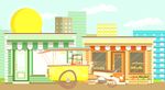 城市建筑环境餐车商店