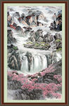 竖幅山水画