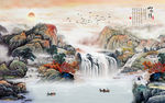 水墨山水背景墙