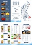 鱼肉火锅蓝色三折页菜单