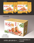红心柚水果礼盒包装源文件