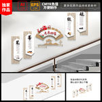 书法培训展板 校园楼梯文化墙