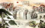 流水生财背景墙