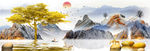 中式麋鹿卧室床头画晶瓷画装饰画