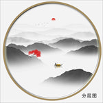 圆形山水装饰画
