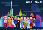 亚洲旅游卡通角色