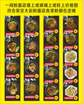 粉面店墙上或玻璃上或柱上价格图