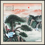 迎客松国画迎客松