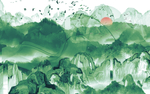 禅意水墨山