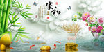 小清新麋鹿石来运转晶瓷画装饰画