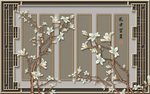 新中式花鸟背景墙