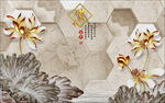 家和富贵荷花背景墙