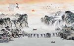 水墨山水背景墙