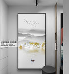 玄关山水画 流水生财 靠山装饰