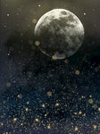 璀璨夜晚星空月亮海报
