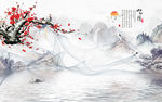 山水情背景墙