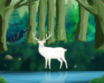 手绘深林鹿