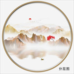大理石水墨山
