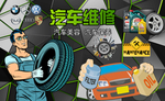 汽车保养维修店背景墙