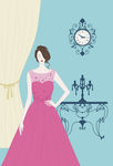 美女人物礼服插画版