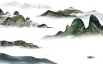 中国风新爆款山水画 tif分层