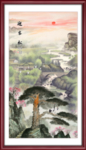 竖幅山水画