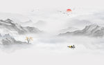 中式山水背景墙