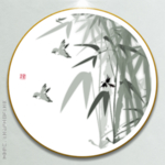 油彩竹子画