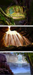 丛林洞穴湖水山洞素材