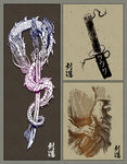矢量手绘日本传统剑道文化