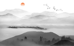 中式山水背景墙  山水背景墙