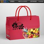 父亲节水果特产礼盒包装平面图