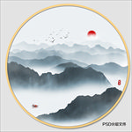 圆形山水画