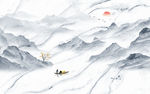 高端山水纹大理石背景墙