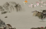 国画山水背景画 TIF分层