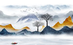 大气装饰山水画 TIF分层