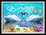 心心相印海底世界天鹅湖装饰画