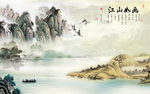 奢华山水画装饰画 TIF分层
