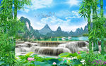 流水生财背景墙