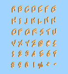 立体字母插画