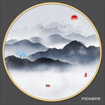 圆形山水画