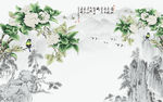 中式花鸟山水画