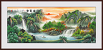 聚宝盆山水画