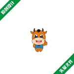 卡通牛公仔吉祥物图案设计