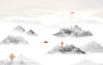意境水墨山水画