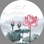 水墨荷花中式装饰画