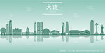 大连市地标建筑剪影